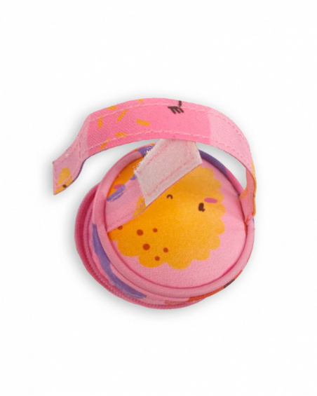 Trousse de toilette attache tétine imprimé rose fille Happy