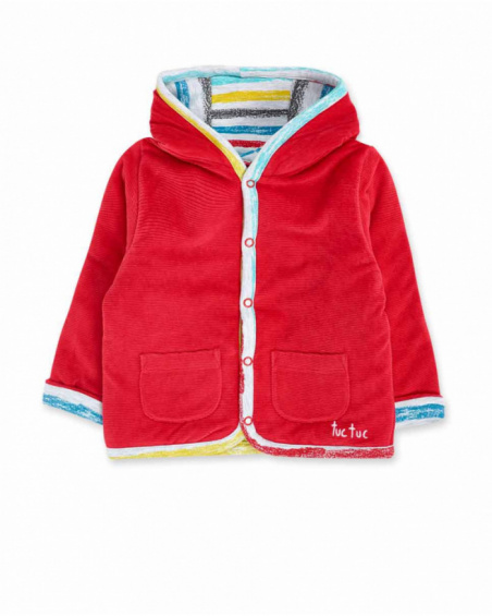 Parka garçon réversible rouge P'tit Zoo Parka garçon réversible rouge P'tit Zoo