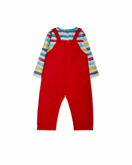 Barboteuse peluche rouge garçon P'tit Zoo Barboteuse peluche rouge garçon P'tit Zoo