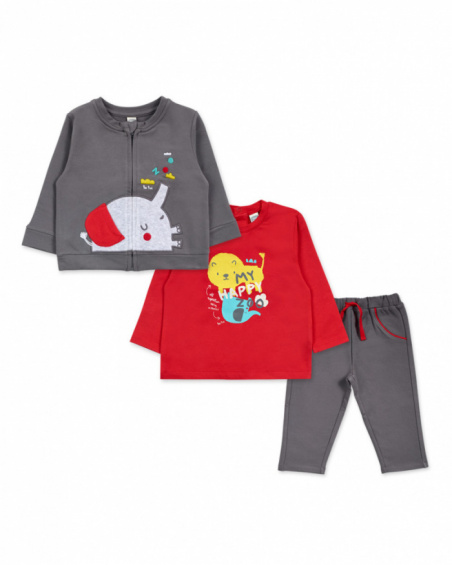 Ensemble peluche point rouge garçon P'tit Zoo Ensemble peluche point rouge garçon P'tit Zoo