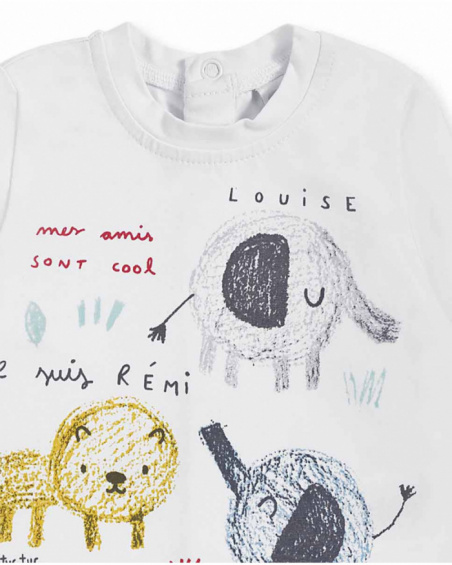 Ensemble tricot plat gris garçon P'tit Zoo
