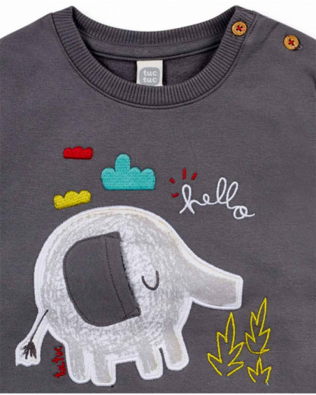 Ensemble peluche grise pour garçon P'tit Zoo