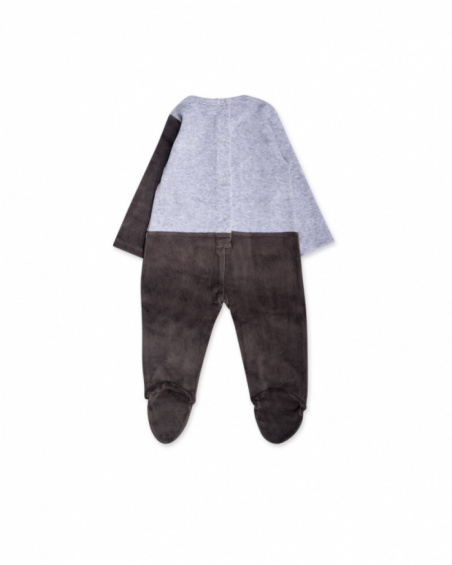 Barboteuse tulle gris garçon P'tit Zoo Barboteuse tulle gris garçon P'tit Zoo