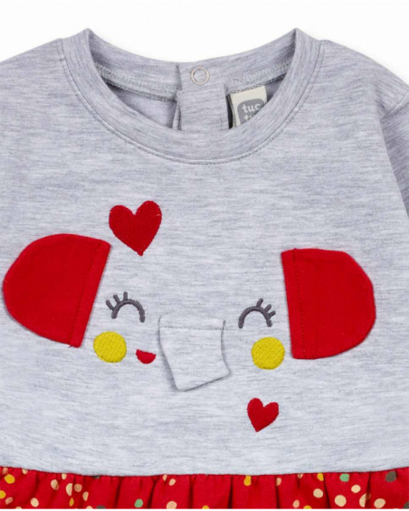 Robe peluche rouge pour fille P'tit Zoo Robe peluche rouge pour fille P'tit Zoo