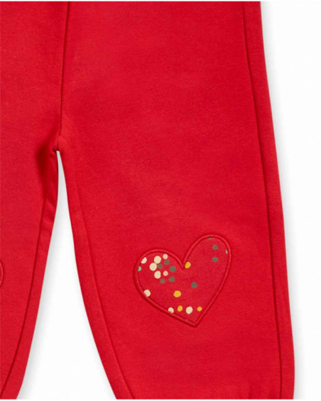 Ensemble peluche tricot rouge pour fille P'tit Zoo