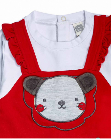 Barboteuse tricot peluche rouge pour fille P'tit Zoo Barboteuse tricot peluche rouge pour fille P'tit Zoo