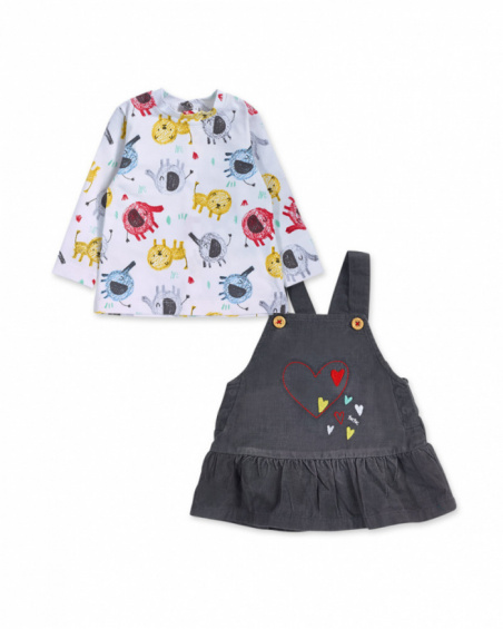 Ensemble tricot gris fille P'tit Zoo