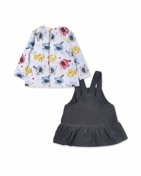 Ensemble tricot gris fille P'tit Zoo