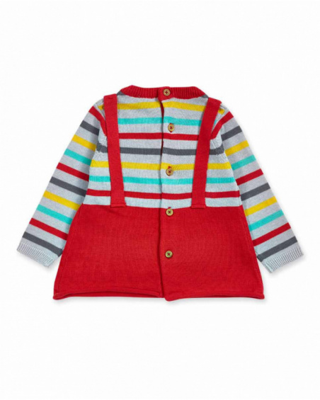 Robe en maille rouge pour fille P'tit Zoo Robe en maille rouge pour fille P'tit Zoo
