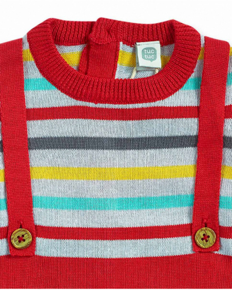 Robe en maille rouge pour fille P'tit Zoo Robe en maille rouge pour fille P'tit Zoo