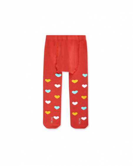 Collants rouges pour fille P'tit Zoo Collants rouges pour fille P'tit Zoo