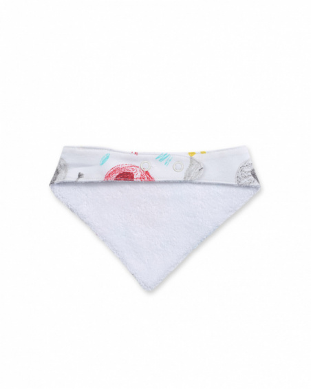 Bandana en tricot blanc avec imprimé pour garçon P'tit Zoo