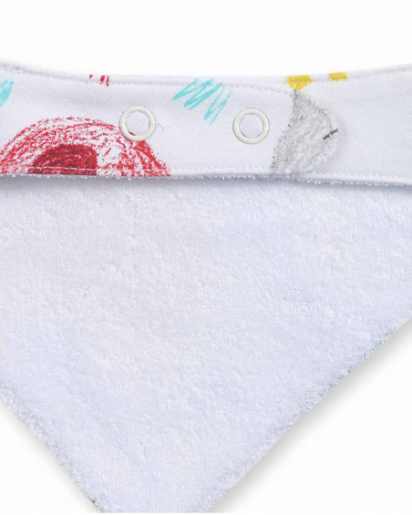 Bandana en tricot blanc avec imprimé pour garçon P'tit Zoo
