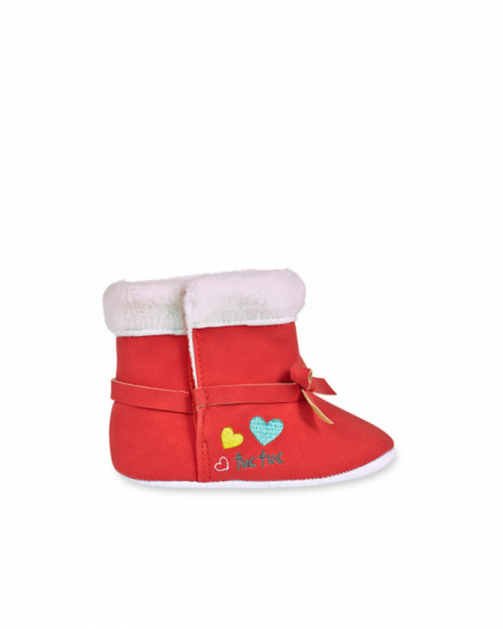 Bottes fourrées rouges fille P'tit Zoo Bottes fourrées rouges fille P'tit Zoo