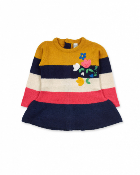 Robe en maille beige pour fille Pugs Life Robe en maille beige pour fille Pugs Life