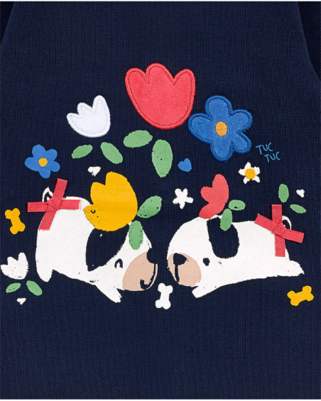 Robe en peluche bleue pour fille Pugs Life Robe en peluche bleue pour fille Pugs Life