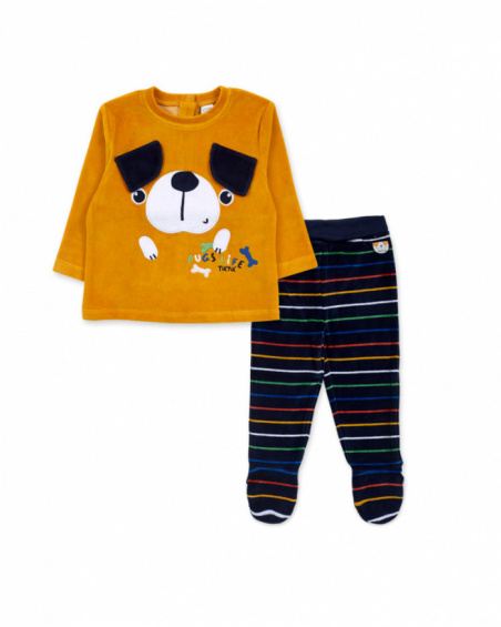 Ensemble garçon Pugs Life en peau lainée jaune Ensemble garçon Pugs Life en peau lainée jaune