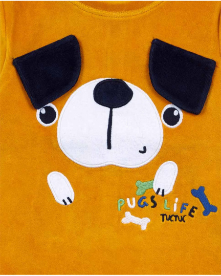 Ensemble garçon Pugs Life en peau lainée jaune Ensemble garçon Pugs Life en peau lainée jaune