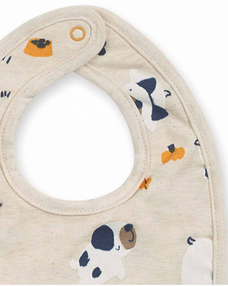 Pack 2 bavoirs bandana jaune beige garçon Pugs Life