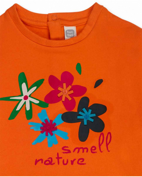 Robe en peluche orange pour fille Trecking Time Robe en peluche orange pour fille Trecking Time