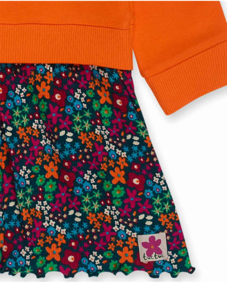 Robe en peluche orange pour fille Trecking Time Robe en peluche orange pour fille Trecking Time