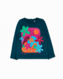 T-shirt vert en maille pour fille Trecking Time T-shirt vert en maille pour fille Trecking Time