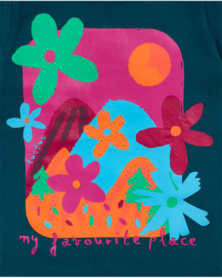 T-shirt vert en maille pour fille Trecking Time T-shirt vert en maille pour fille Trecking Time