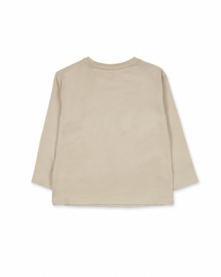 T-shirt en maille beige pour fille Trecking Time T-shirt en maille beige pour fille Trecking Time