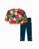 Ensemble peluche vert orange fille Trecking Time Ensemble peluche vert orange fille Trecking Time