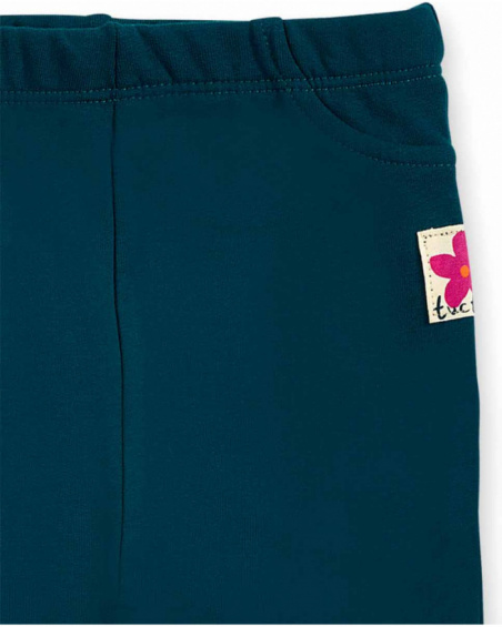 Legging peluche vert fille Trecking Time Legging peluche vert fille Trecking Time