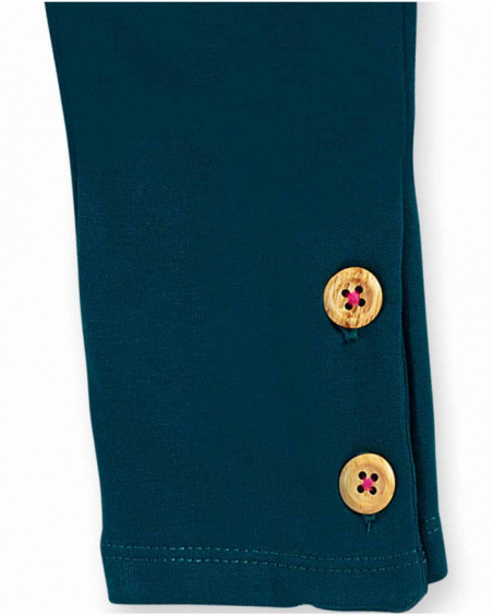Legging peluche vert fille Trecking Time Legging peluche vert fille Trecking Time