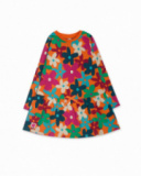 Robe en maille orange pour fille Trecking Time Robe en maille orange pour fille Trecking Time