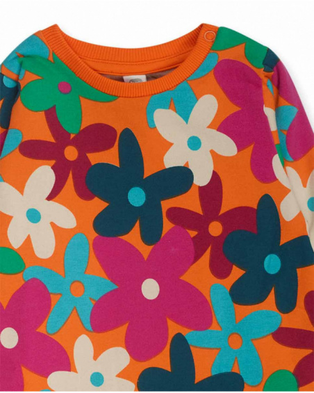 Robe en maille orange pour fille Trecking Time Robe en maille orange pour fille Trecking Time