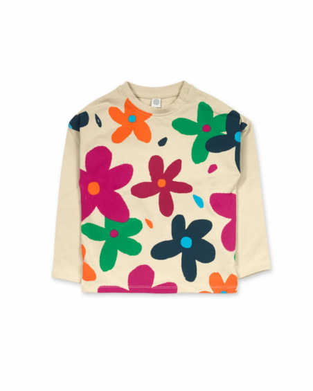 T-shirt blanc en maille pour fille Trecking Time T-shirt blanc en maille pour fille Trecking Time