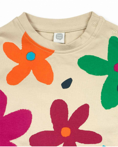 T-shirt blanc en maille pour fille Trecking Time T-shirt blanc en maille pour fille Trecking Time