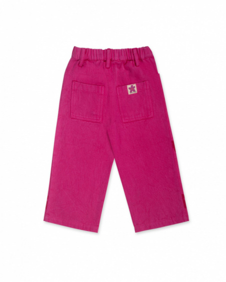 Pantalon sergé rose pour fille Trecking Time Pantalon sergé rose pour fille Trecking Time
