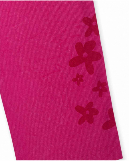 Pantalon sergé rose pour fille Trecking Time Pantalon sergé rose pour fille Trecking Time
