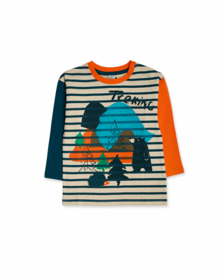 T-shirt tricot vert orange garçon Trecking Time T-shirt tricot vert orange garçon Trecking Time