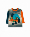 T-shirt tricot vert orange garçon Trecking Time T-shirt tricot vert orange garçon Trecking Time
