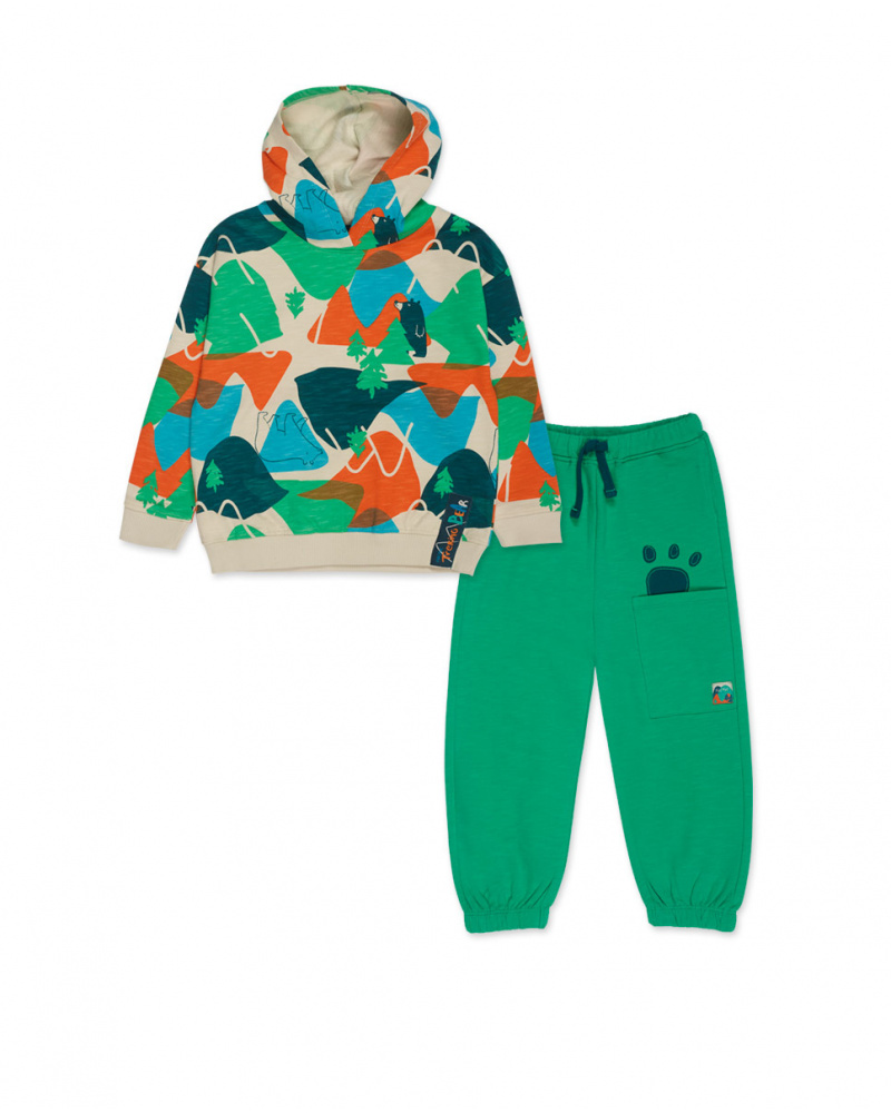 Ensemble peluche vert garçon Trecking Time