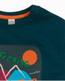 T-shirt vert en maille pour garçon Trecking Time T-shirt vert en maille pour garçon Trecking Time