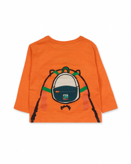 T-shirt en maille orange pour garçon Trecking Time T-shirt en maille orange pour garçon Trecking Time