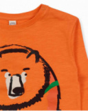 T-shirt en maille orange pour garçon Trecking Time T-shirt en maille orange pour garçon Trecking Time
