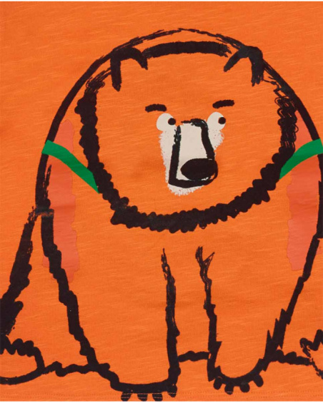 T-shirt en maille orange pour garçon Trecking Time T-shirt en maille orange pour garçon Trecking Time