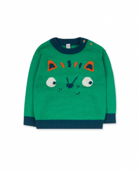 Pull tricot vert garçon Trecking Time Pull tricot vert garçon Trecking Time