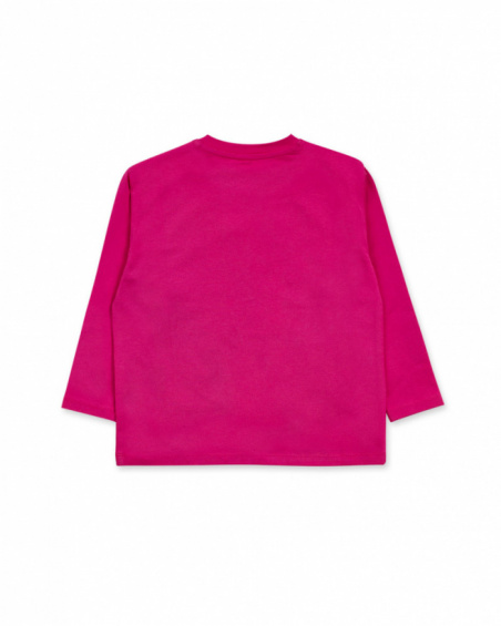 T-shirt en maille rose pour fille Trecking Time