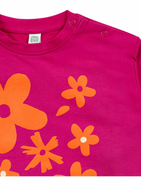 T-shirt en maille rose pour fille Trecking Time T-shirt en maille rose pour fille Trecking Time
