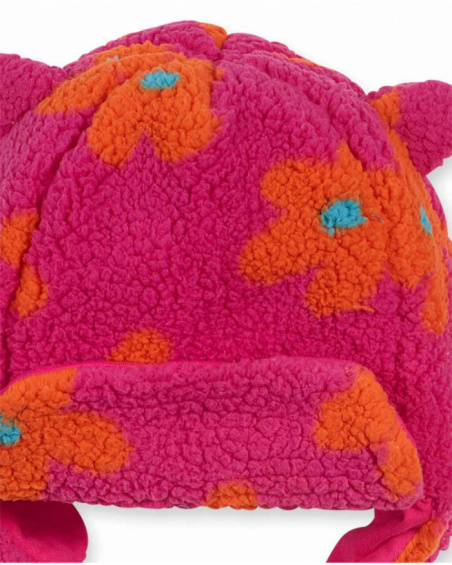 Bonnet et écharpe polaire fuchsia fille Trecking Time