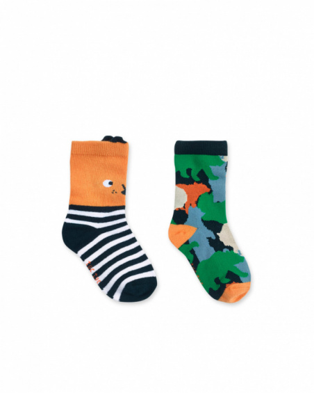 Lot de 2 chaussettes à motifs garçon Trecking Time Lot de 2 chaussettes à motifs garçon Trecking Time