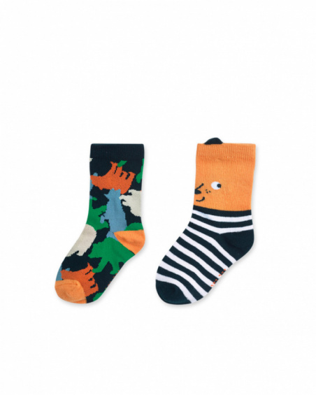Lot de 2 chaussettes à motifs garçon Trecking Time Lot de 2 chaussettes à motifs garçon Trecking Time
